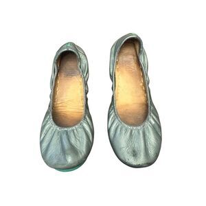 Tieks Gavriela Metallic Silver Leather Ballet Flats Women's 8